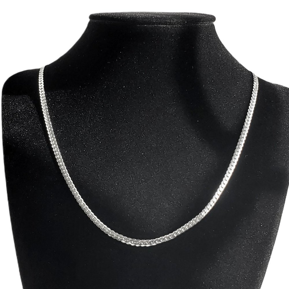 Mens 24" 18K White Gold Wheat Chain Link Necklace Guys 18 Karat Silver Jewelry